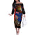 New Zealand and Australia ANZAC Day Family Matching Off The Shoulder Long Sleeve Dress and Hawaiian Shirt National Flag mix Kiwi Bird and Kangaroo Soldier Style LT03 Mom's Dress Black - Polynesian Pride