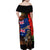 New Zealand and Australia ANZAC Day Family Matching Off Shoulder Maxi Dress and Hawaiian Shirt National Flag mix Kiwi Bird and Kangaroo Soldier Style LT03 - Polynesian Pride