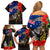 New Zealand and Australia ANZAC Day Family Matching Off Shoulder Short Dress and Hawaiian Shirt National Flag mix Kiwi Bird and Kangaroo Soldier Style LT03 - Polynesian Pride