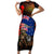 New Zealand and Australia ANZAC Day Family Matching Short Sleeve Bodycon Dress and Hawaiian Shirt National Flag mix Kiwi Bird and Kangaroo Soldier Style LT03 Mom's Dress Black - Polynesian Pride