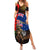 New Zealand and Australia ANZAC Day Family Matching Summer Maxi Dress and Hawaiian Shirt National Flag mix Kiwi Bird and Kangaroo Soldier Style LT03 Mom's Dress Black - Polynesian Pride