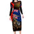 New Zealand and Australia ANZAC Day Long Sleeve Bodycon Dress National Flag mix Kiwi Bird and Kangaroo Soldier Style LT03 Long Dress Black - Polynesian Pride