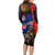 New Zealand and Australia ANZAC Day Long Sleeve Bodycon Dress National Flag mix Kiwi Bird and Kangaroo Soldier Style LT03 - Polynesian Pride