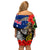 New Zealand and Australia ANZAC Day Off Shoulder Short Dress National Flag mix Kiwi Bird and Kangaroo Soldier Style LT03 - Polynesian Pride