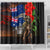 New Zealand and Australia ANZAC Day Shower Curtain National Flag mix Kiwi Bird and Kangaroo Soldier Style