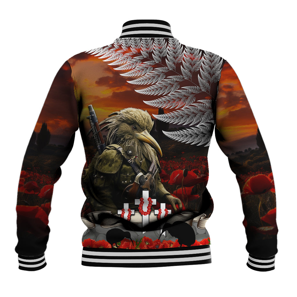 New Zealand ANZAC Day Baseball Jacket The Ode of Remembrance and Silver Fern LT03 - Polynesian Pride