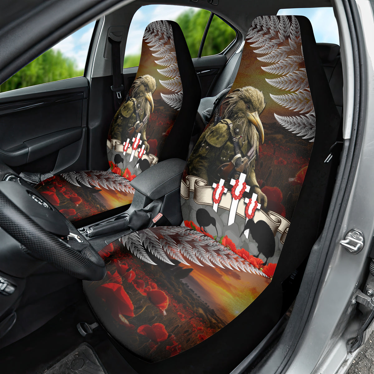 New Zealand ANZAC Day Car Seat Cover The Ode of Remembrance and Silver Fern