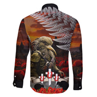 New Zealand ANZAC Day Family Matching Off Shoulder Maxi Dress and Hawaiian Shirt The Ode of Remembrance and Silver Fern LT03 - Polynesian Pride