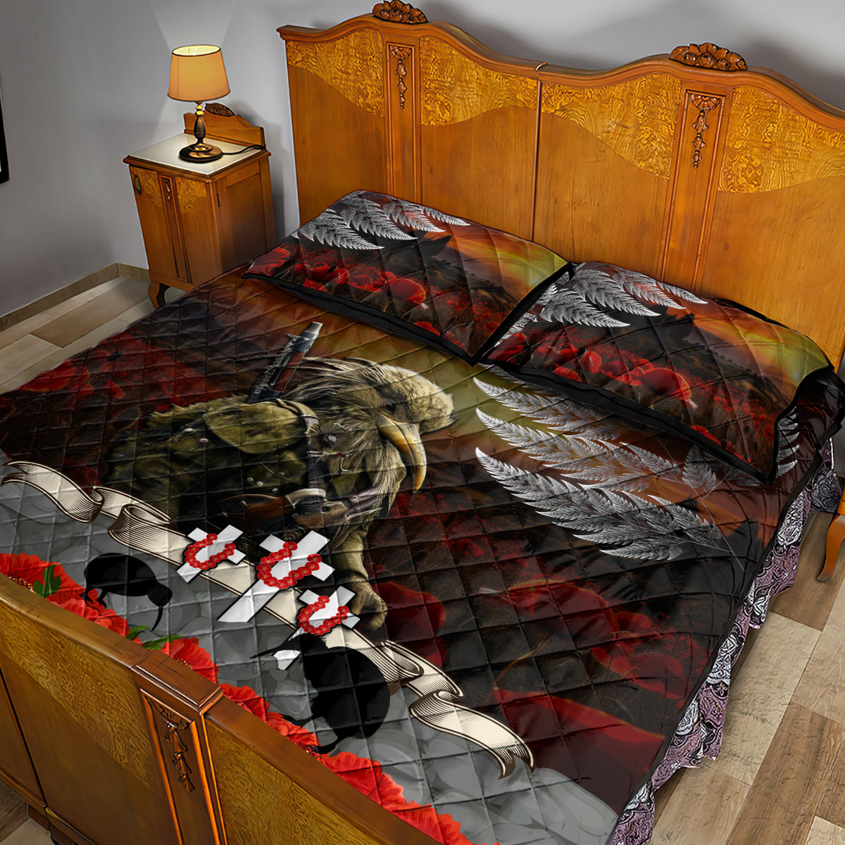 New Zealand ANZAC Day Quilt Bed Set The Ode of Remembrance and Silver Fern