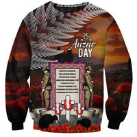 New Zealand ANZAC Day Sweatshirt The Ode of Remembrance and Silver Fern LT03 Unisex Black - Polynesian Pride