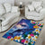 Hawaiian Lei Day Plumeria Humpback Whales Area Rug Polynesian Art Vibrant Starry Nebula Style