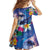 Hawaiian Lei Day Plumeria Humpback Whales Family Matching Off The Shoulder Long Sleeve Dress and Hawaiian Shirt Polynesian Art Vibrant Starry Nebula Style