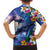 Hawaiian Lei Day Plumeria Humpback Whales Family Matching Off Shoulder Maxi Dress and Hawaiian Shirt Polynesian Art Vibrant Starry Nebula Style