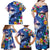 Hawaiian Lei Day Plumeria Humpback Whales Family Matching Off Shoulder Maxi Dress and Hawaiian Shirt Polynesian Art Vibrant Starry Nebula Style