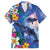 Hawaiian Lei Day Plumeria Humpback Whales Family Matching Off Shoulder Maxi Dress and Hawaiian Shirt Polynesian Art Vibrant Starry Nebula Style