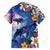 Hawaiian Lei Day Plumeria Humpback Whales Family Matching Off Shoulder Maxi Dress and Hawaiian Shirt Polynesian Art Vibrant Starry Nebula Style