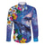 Hawaiian Lei Day Plumeria Humpback Whales Family Matching Off Shoulder Maxi Dress and Hawaiian Shirt Polynesian Art Vibrant Starry Nebula Style