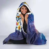 Hawaiian Lei Day Plumeria Humpback Whales Hooded Blanket Polynesian Art Vibrant Starry Nebula Style LT03 - Polynesian Pride