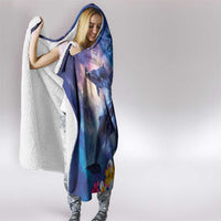Hawaiian Lei Day Plumeria Humpback Whales Hooded Blanket Polynesian Art Vibrant Starry Nebula Style LT03 - Polynesian Pride