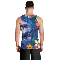 Hawaiian Lei Day Plumeria Humpback Whales Men Tank Top Polynesian Art Vibrant Starry Nebula Style LT03 - Polynesian Pride