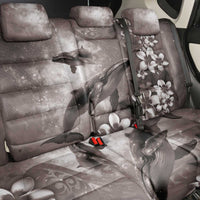 Hawaiian Lei Day Plumeria Humpback Whales Back Car Seat Cover Polynesian Art Vibrant Starry Nebula Grayscale Style