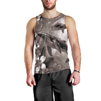 Hawaiian Lei Day Plumeria Humpback Whales Men Tank Top Polynesian Art Vibrant Starry Nebula Grayscale Style LT03 - Polynesian Pride