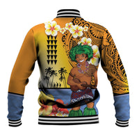 Happy Lei Day Baseball Jacket Hula Male Dancer Polynesian Flower Kakau Pattern LT03 - Polynesian Pride