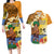 Happy Lei Day Couples Matching Long Sleeve Bodycon Dress and Hawaiian Shirt Hula Male Dancer Polynesian Flower Kakau Pattern