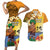 Happy Lei Day Couples Matching Short Sleeve Bodycon Dress and Hawaiian Shirt Hula Male Dancer Polynesian Flower Kakau Pattern