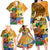 Happy Lei Day Family Matching Long Sleeve Bodycon Dress and Hawaiian Shirt Hula Male Dancer Polynesian Flower Kakau Pattern