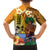 Happy Lei Day Family Matching Off Shoulder Short Dress and Hawaiian Shirt Hula Male Dancer Polynesian Flower Kakau Pattern