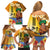 Happy Lei Day Family Matching Off Shoulder Short Dress and Hawaiian Shirt Hula Male Dancer Polynesian Flower Kakau Pattern