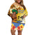 Happy Lei Day Family Matching Off Shoulder Short Dress and Hawaiian Shirt Hula Male Dancer Polynesian Flower Kakau Pattern