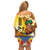 Happy Lei Day Family Matching Off Shoulder Short Dress and Hawaiian Shirt Hula Male Dancer Polynesian Flower Kakau Pattern