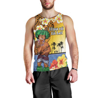 Happy Lei Day Men Tank Top Hula Male Dancer Polynesian Flower Kakau Pattern LT03 - Polynesian Pride