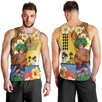 Happy Lei Day Men Tank Top Hula Male Dancer Polynesian Flower Kakau Pattern LT03 - Polynesian Pride