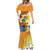 Happy Lei Day Mermaid Dress Hula Male Dancer Polynesian Flower Kakau Pattern