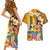 Happy Lei Day Couples Matching Short Sleeve Bodycon Dress and Hawaiian Shirt Hula Girl Polynesian Flower Kakau Pattern