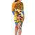 Happy Lei Day Family Matching Long Sleeve Bodycon Dress and Hawaiian Shirt Hula Girl Polynesian Flower Kakau Pattern