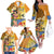 Happy Lei Day Family Matching Off The Shoulder Long Sleeve Dress and Hawaiian Shirt Hula Girl Polynesian Flower Kakau Pattern