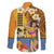 Happy Lei Day Family Matching Off The Shoulder Long Sleeve Dress and Hawaiian Shirt Hula Girl Polynesian Flower Kakau Pattern