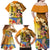 Happy Lei Day Family Matching Off Shoulder Maxi Dress and Hawaiian Shirt Hula Girl Polynesian Flower Kakau Pattern