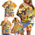 Happy Lei Day Family Matching Off Shoulder Short Dress and Hawaiian Shirt Hula Girl Polynesian Flower Kakau Pattern