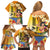 Happy Lei Day Family Matching Off Shoulder Short Dress and Hawaiian Shirt Hula Girl Polynesian Flower Kakau Pattern