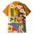 Happy Lei Day Family Matching Off Shoulder Short Dress and Hawaiian Shirt Hula Girl Polynesian Flower Kakau Pattern