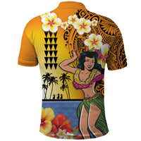 Happy Lei Day Polo Shirt Hula Girl Polynesian Flower Kakau Pattern