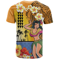 Happy Lei Day T Shirt Hula Girl Polynesian Flower Kakau Pattern