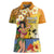 Happy Lei Day Women Polo Shirt Hula Girl Polynesian Flower Kakau Pattern