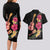 Ukulele mix Polynesian Flower Couples Matching Long Sleeve Bodycon Dress and Hawaiian Shirt Hawaiian Tribal Pattern