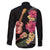 Ukulele mix Polynesian Flower Family Matching Long Sleeve Bodycon Dress and Hawaiian Shirt Hawaiian Tribal Pattern